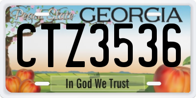 GA license plate CTZ3536