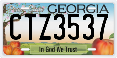 GA license plate CTZ3537