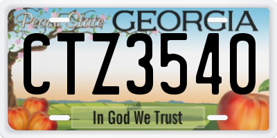 GA license plate CTZ3540