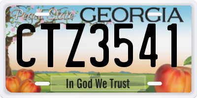 GA license plate CTZ3541