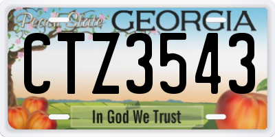 GA license plate CTZ3543