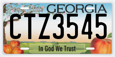 GA license plate CTZ3545