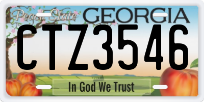 GA license plate CTZ3546