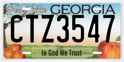 GA license plate CTZ3547