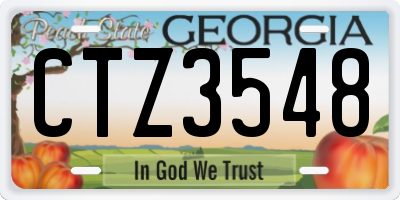 GA license plate CTZ3548