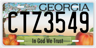 GA license plate CTZ3549
