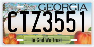 GA license plate CTZ3551