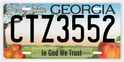 GA license plate CTZ3552
