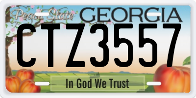 GA license plate CTZ3557