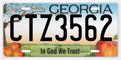 GA license plate CTZ3562