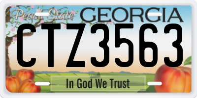 GA license plate CTZ3563