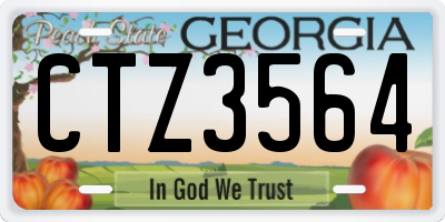 GA license plate CTZ3564
