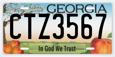 GA license plate CTZ3567
