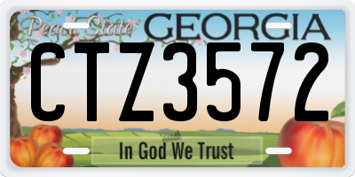 GA license plate CTZ3572