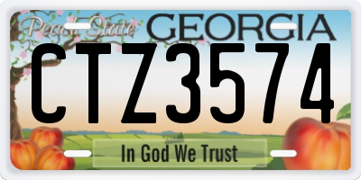 GA license plate CTZ3574