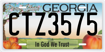 GA license plate CTZ3575
