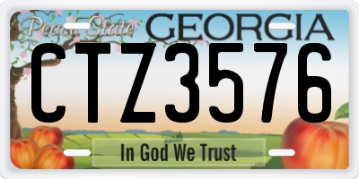 GA license plate CTZ3576