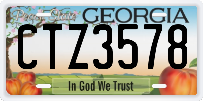 GA license plate CTZ3578