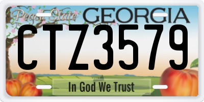 GA license plate CTZ3579