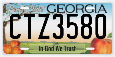 GA license plate CTZ3580
