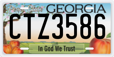 GA license plate CTZ3586
