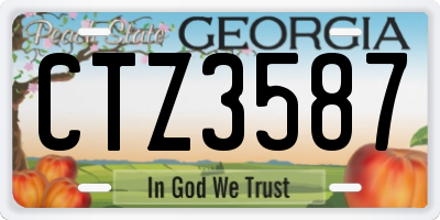 GA license plate CTZ3587