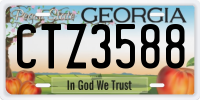 GA license plate CTZ3588