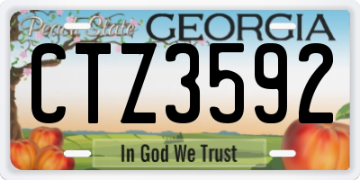 GA license plate CTZ3592