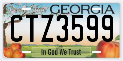 GA license plate CTZ3599