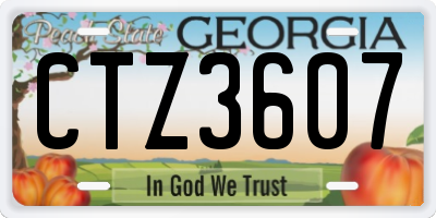 GA license plate CTZ3607