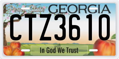 GA license plate CTZ3610