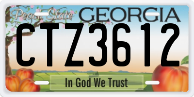 GA license plate CTZ3612