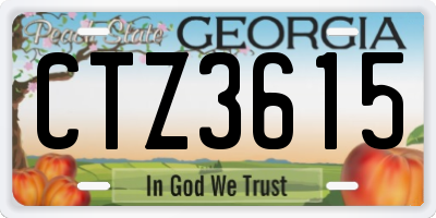 GA license plate CTZ3615