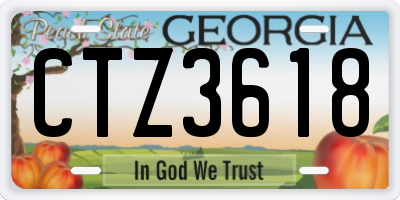 GA license plate CTZ3618