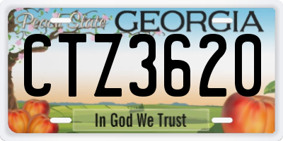 GA license plate CTZ3620