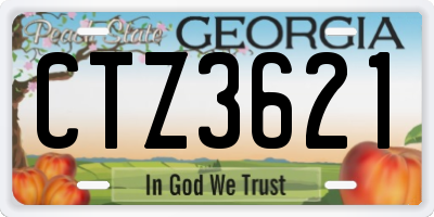 GA license plate CTZ3621