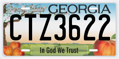 GA license plate CTZ3622