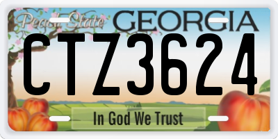 GA license plate CTZ3624