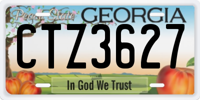 GA license plate CTZ3627