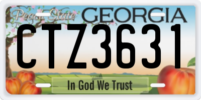 GA license plate CTZ3631