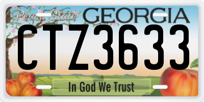 GA license plate CTZ3633