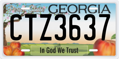 GA license plate CTZ3637