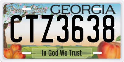 GA license plate CTZ3638
