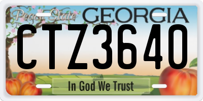 GA license plate CTZ3640