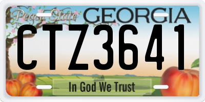 GA license plate CTZ3641