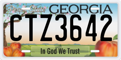 GA license plate CTZ3642