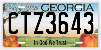 GA license plate CTZ3643