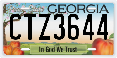 GA license plate CTZ3644