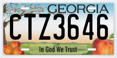GA license plate CTZ3646