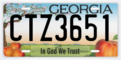 GA license plate CTZ3651